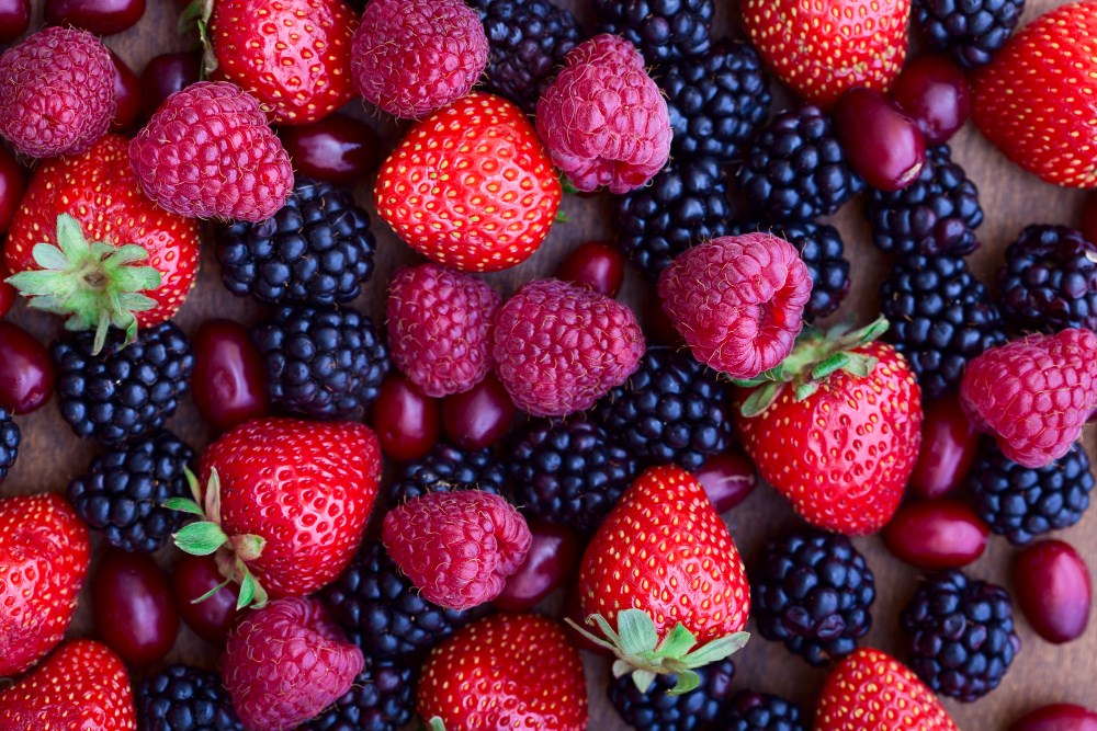 Le mélange de fruits rouges